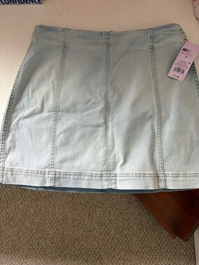 Target Light Blue Denim Mini Skirt - Paneled A-Line